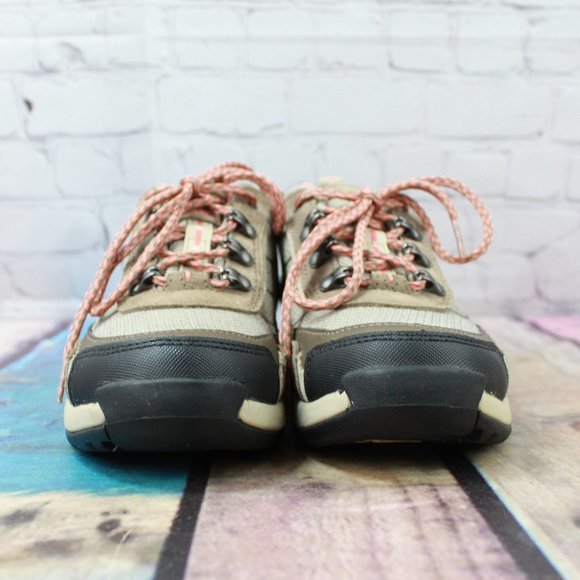 LL Bean Brown Leather Mesh Vertigrip Hiking Trail Sneakers 6 M - Picture 4 of 9